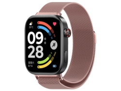 Bracelete Para Xiaomi Band 9 Pro / 8 Pro - Milan Magnética - Malha De Aço Rosa