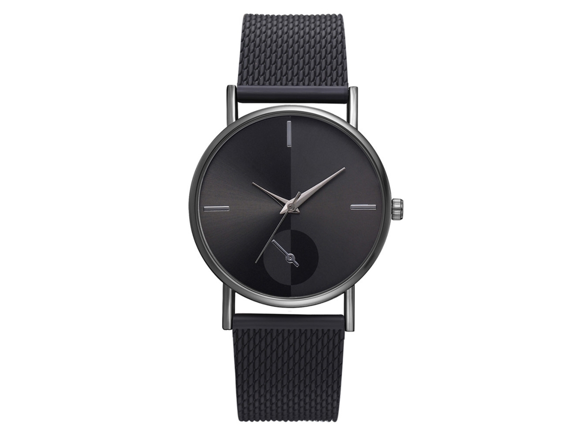 Reloj De Pulsera Sencillo E Informal Para Mujer Con Esfera Analógica Y Correa Negra Estampada.