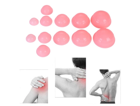 Juego de ventosas de silicona de 12 Uds., juego de terapia de ventosas de acupuntura, juego de ventosas el dolor, relajación muscular JEDBESETZT