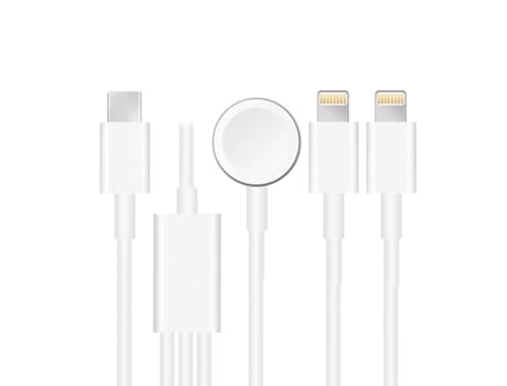 Apple Watch Series y iPhone 3 en 1 Cable de carga magnético tipo C de 4 pies/1,2 m