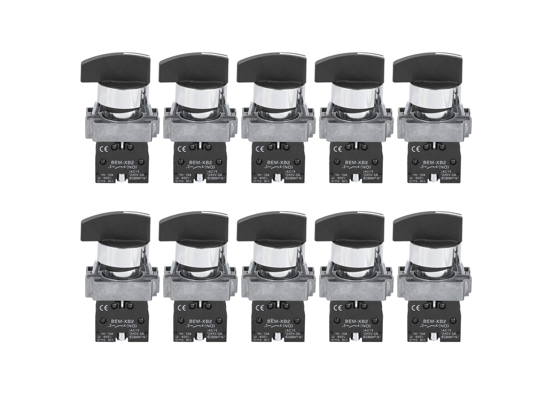 10pcs Interruptor Rotativo Normalmente Cerrado Berm Ac240v Bem‑xb2‑20x/31‑c Elementos De Control Industrial