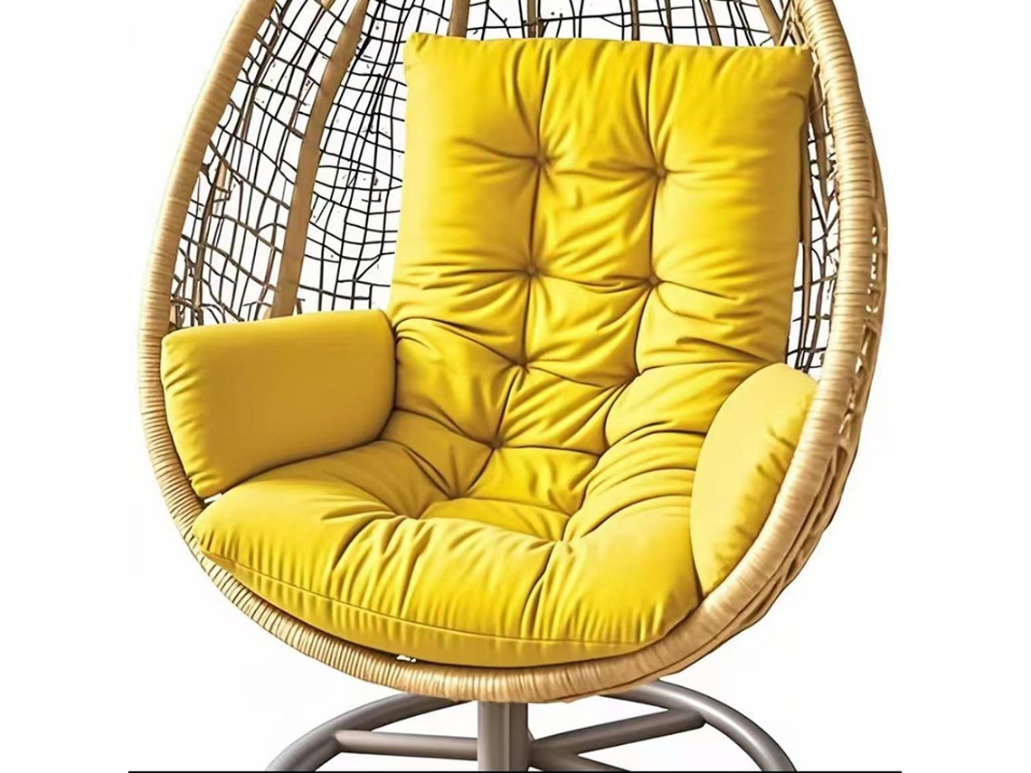 Cojín Para Silla Colgante Con Reposabrazos, Grueso, Suave Y Cómodo Para Jardín, Exteriores E Interiores Amarillo