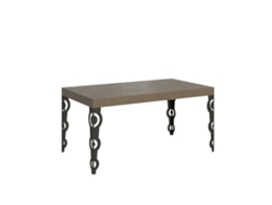 Mesa extensible Karamay 160/420x90 cm gris paloma con patas antracita Itamoby