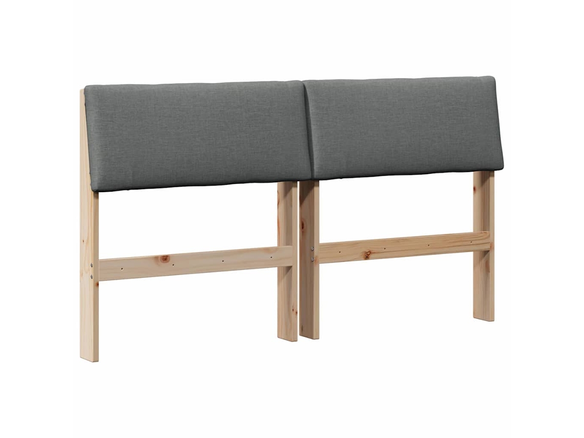 Maison Exclusive - Cabecero Tapizado Gris Oscuro 160 Cm Madera De Pino Macizo