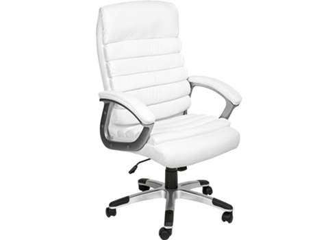 Silla De Oficina Paul TECTAKE (Blanca - Piel Sintética - 60 X 66 X 124 cm)