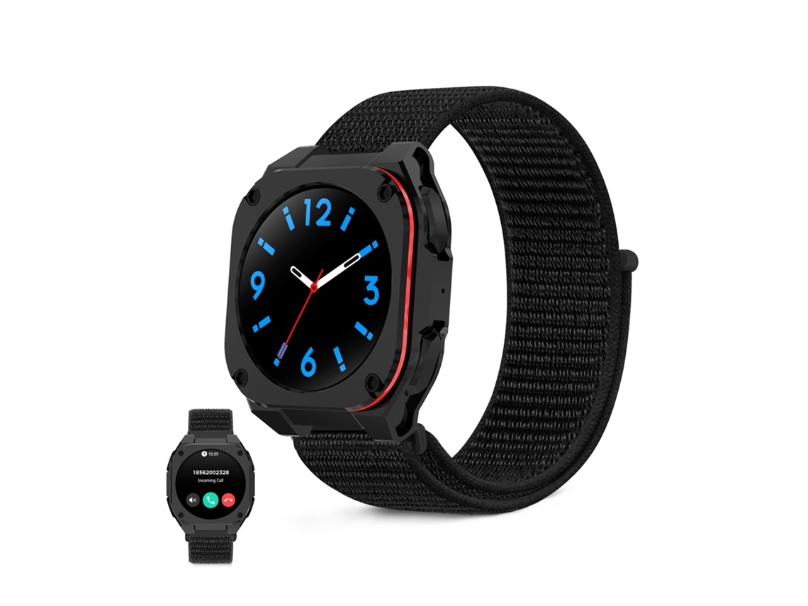 Smartwatch Ksix Zenthium Go, Amoled 1,32", Batería 5 Días, Ip68, Correa Nylon, Negro