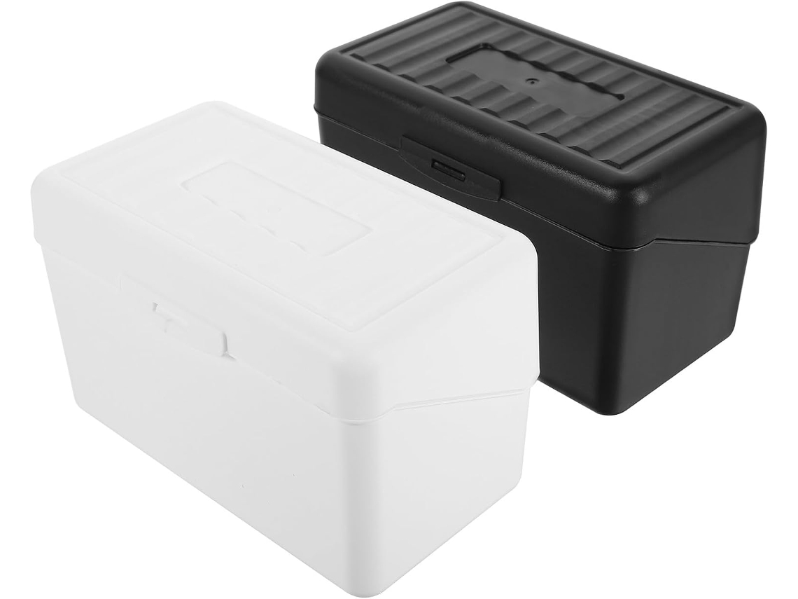 Tarjetero Vertical De Plástico De 2 Piezas Con Tapa, Diseño Multifuncional.
