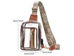Bolso bandolera transparente de PVC para mujer, diseño vertical, YUNZII