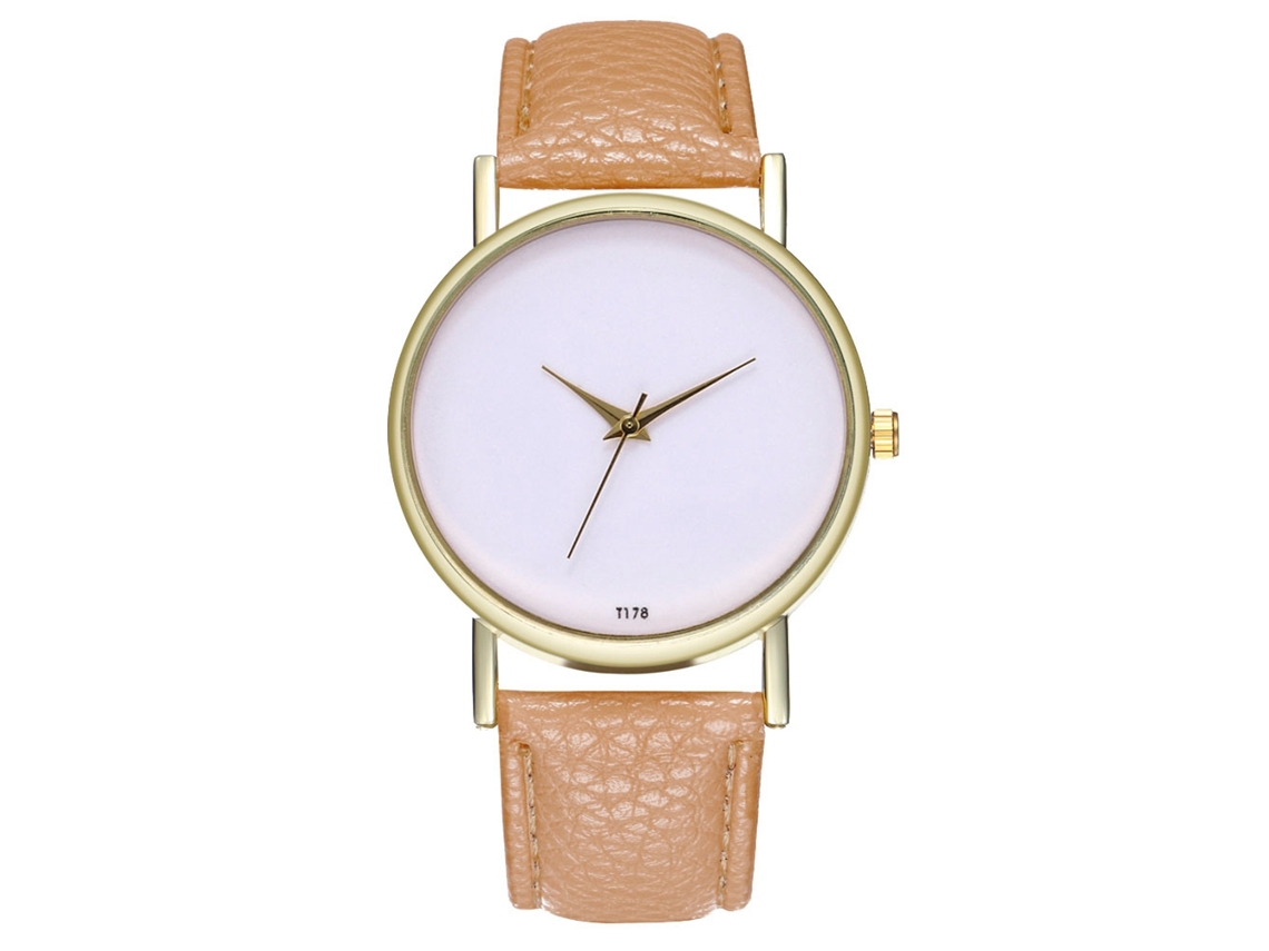 Reloj De Cuarzo Elegante Y Casual Unisex Para Parejas Color Beige