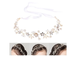 Tiara Nupcial Con Perlas Y Cristales, Accesorio Para El Cabello De Boda.