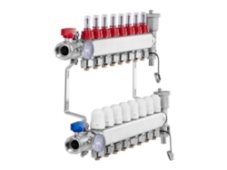 Conjunto de distribución de calor de 7 circuitos Tekmaquinas para calefacción por suelo radiante