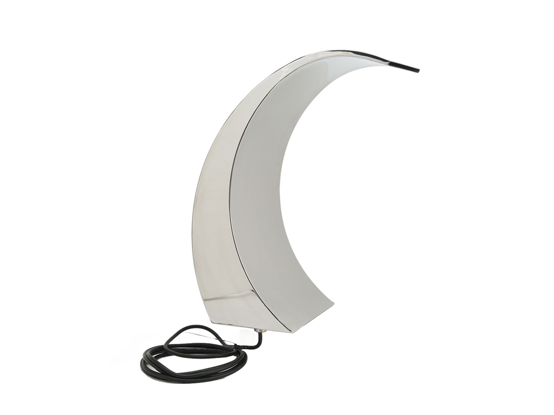 Fuente de cascada de acero inoxidable para piscina con luces LED de colores y rosca G1 1/2