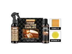 Kit de cuidado del cuero para mantenimiento y protección.