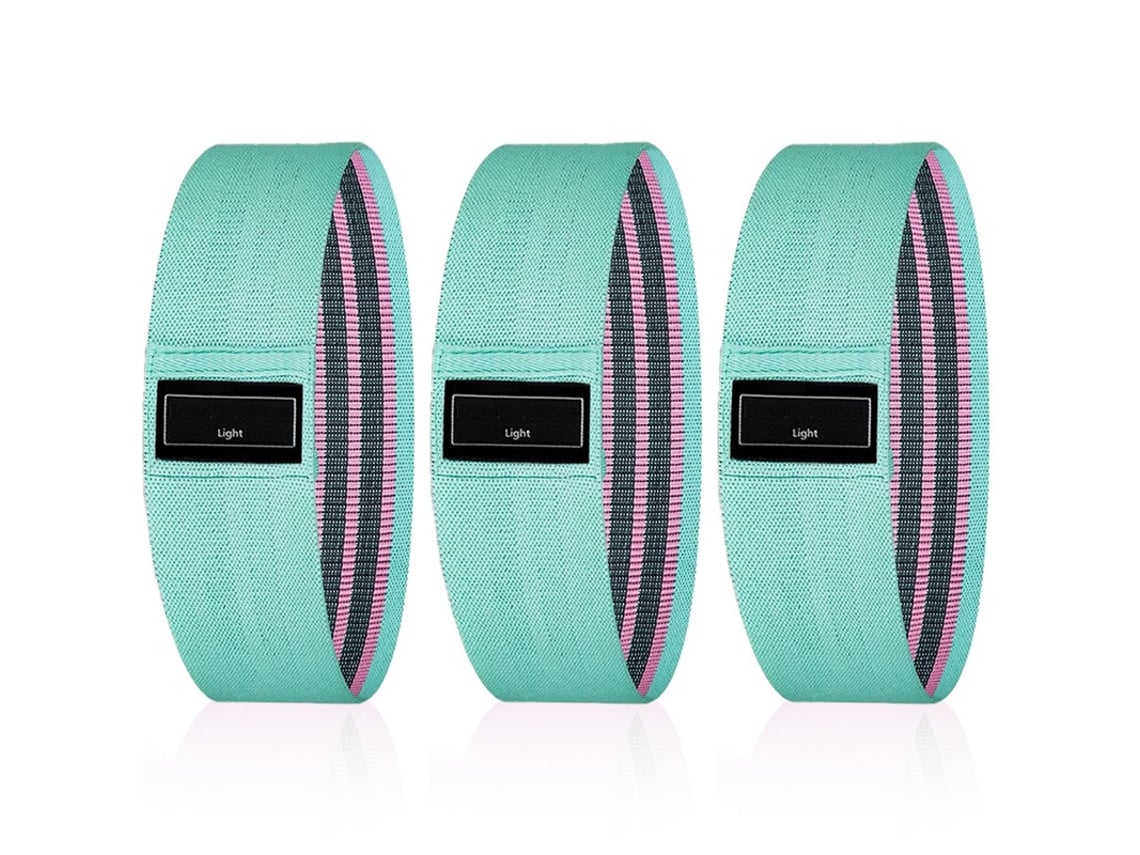 Banda de resistencia, banda de yoga, banda de entrenamiento, como resistencia y soporte para entrenamiento de piernas, 15-25 libras (verde, 3 piezas) CHRONUS