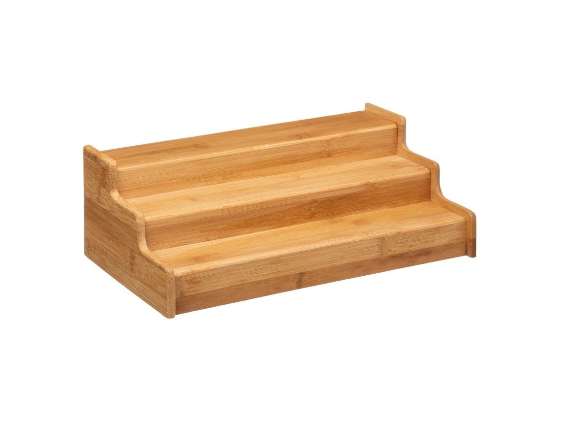 Organizador De Especiarias De Bambu, 3 Níveis