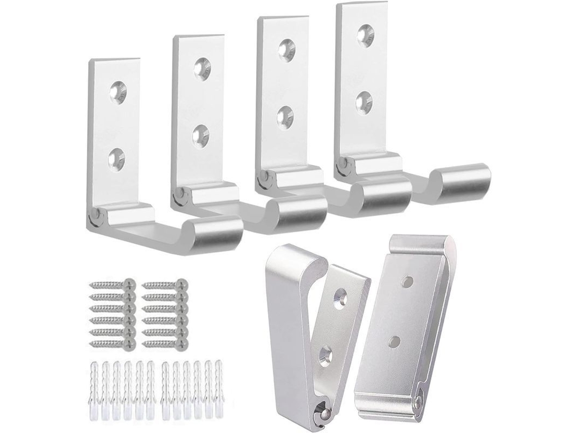 Gancho Plegable De Aluminio Inoxidable Para Pared Baño Abrigos Cascos Mate Plata 33lb