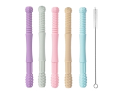 5pcs Tubos Ocos De Chupeta Em Silicone Macio Com Escova De Limpeza Para Bebês