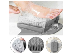 Cepillo Para Pies De Ducha Con Ventosas 35x23cm - Limpieza Y Masaje Para El Cuidado De Los Pies Gris
