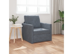 Sofá En El Suelo Convertible De Terciopelo 74x77x81 Cm Gris Oscuro Wsd871492