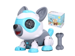 Ats-perro Robot Mascota Control Remoto Sensor Táctil Desmontable Perrito Juguete Controlado Por Voz Para Niños Azul