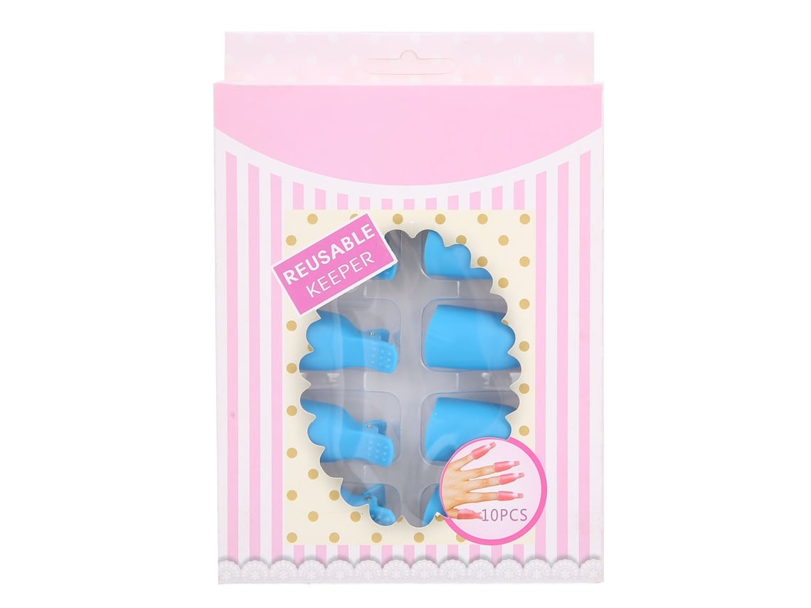 10pcs Clips Remoção Esmalte Gel Uv Soak Off Cap Ferramenta Manicure Casa Salão Azul