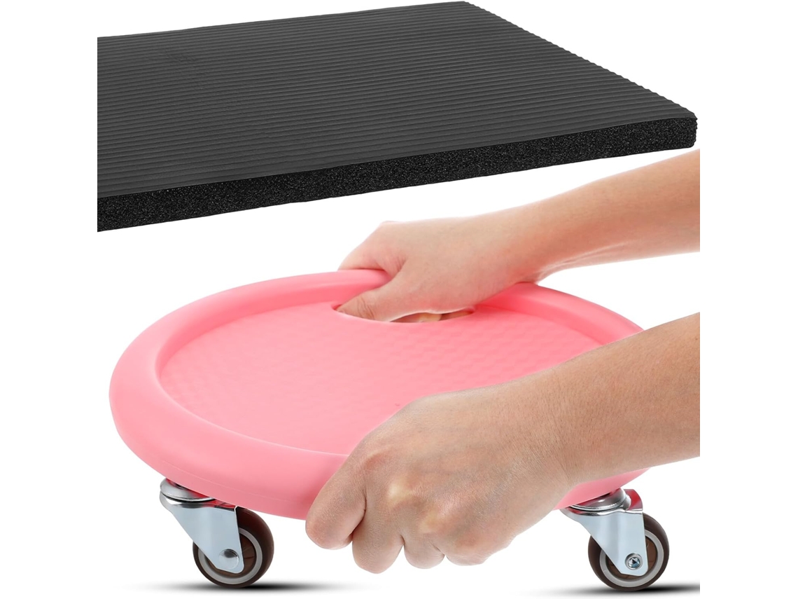 Disco abdominal de cuatro ruedas SFUSHOS con alfombrilla antideslizante