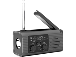 Radio Meteorológica De Emergencia, Alerta De 2000 Mah, Carga Solar, Manivela Y Carga Usb, Am/fm, Gris.