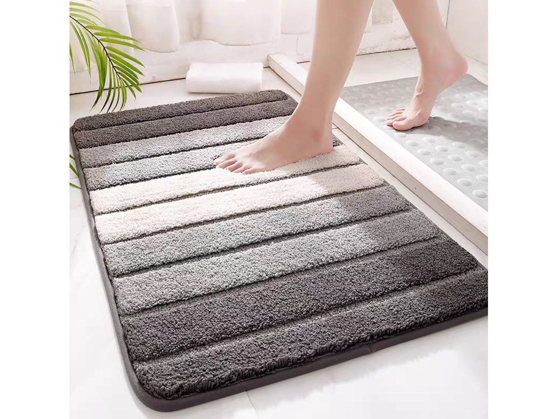 Alfombrilla De Baño De Microfibra, Antideslizante, Suave Y Muy Absorbente (gris/50x80cm) Gertiz
