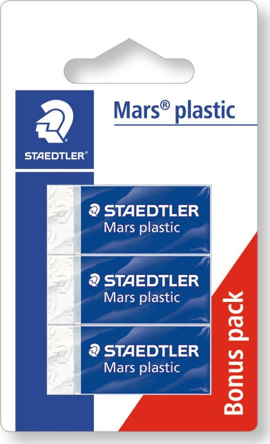 Staedtler Mars Plastic gomas de borrar 3 unidades color blanco 52653abk3d