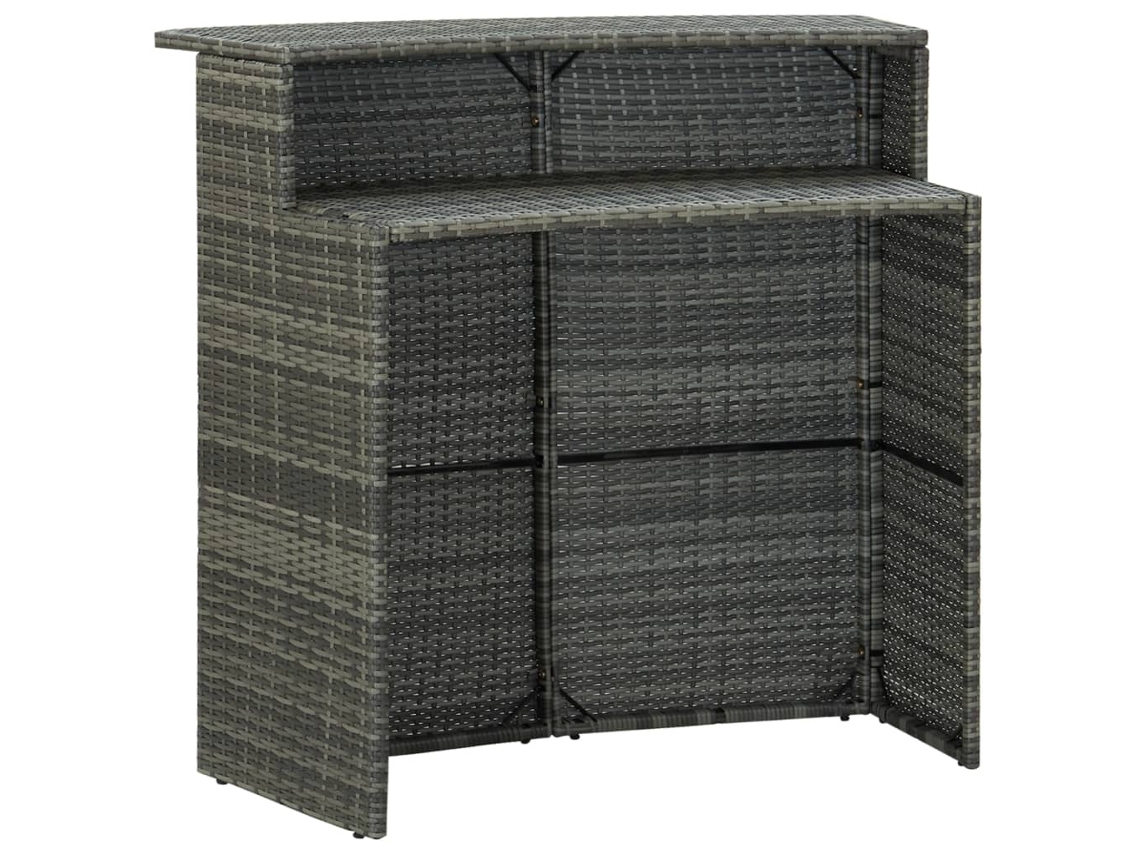 Mesa Bar de Jardín Mesa Exterior 120x55x110 cm Mimbre Pe Gris Lovely Home