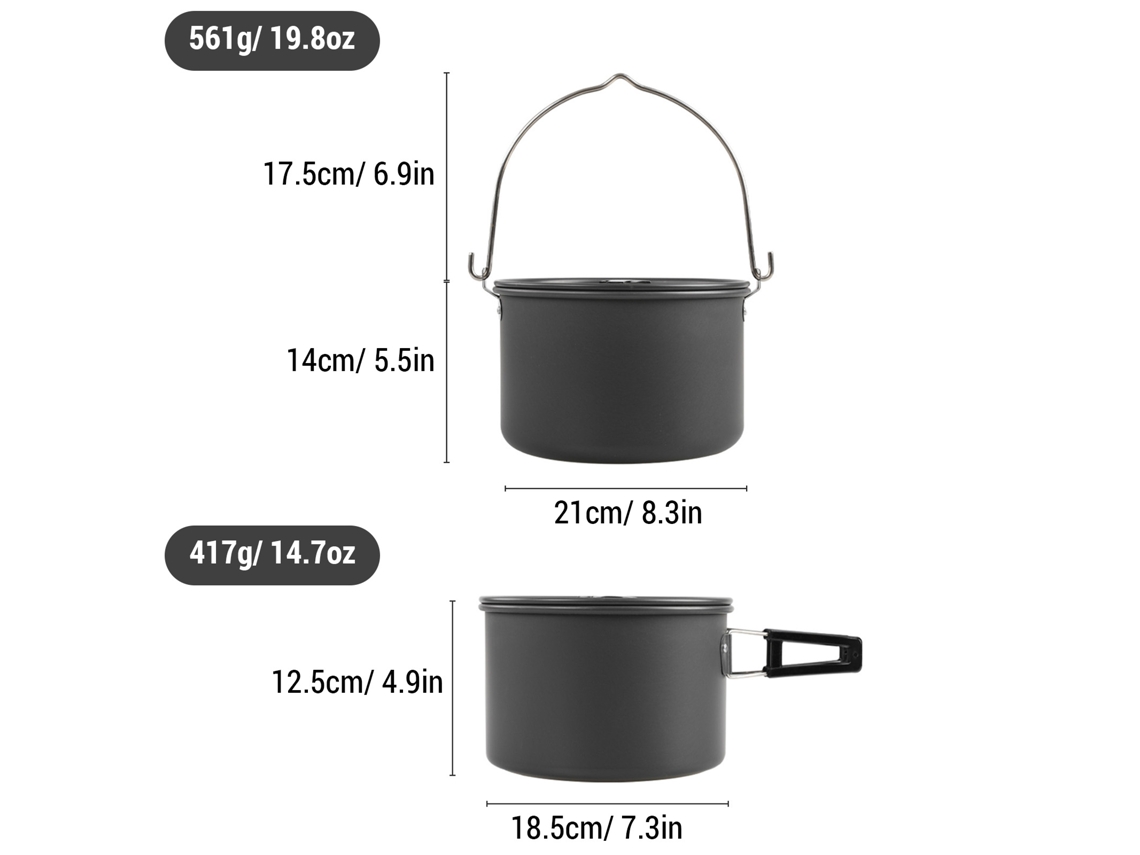 Conjunto De Panelas Camping Portátil Para 5-6 Personas