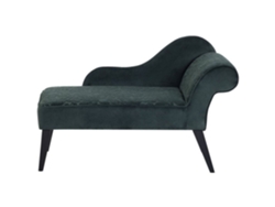 Chaise longue derecho BELIANI Biarritz de Terciopelo Verde 118x60x77