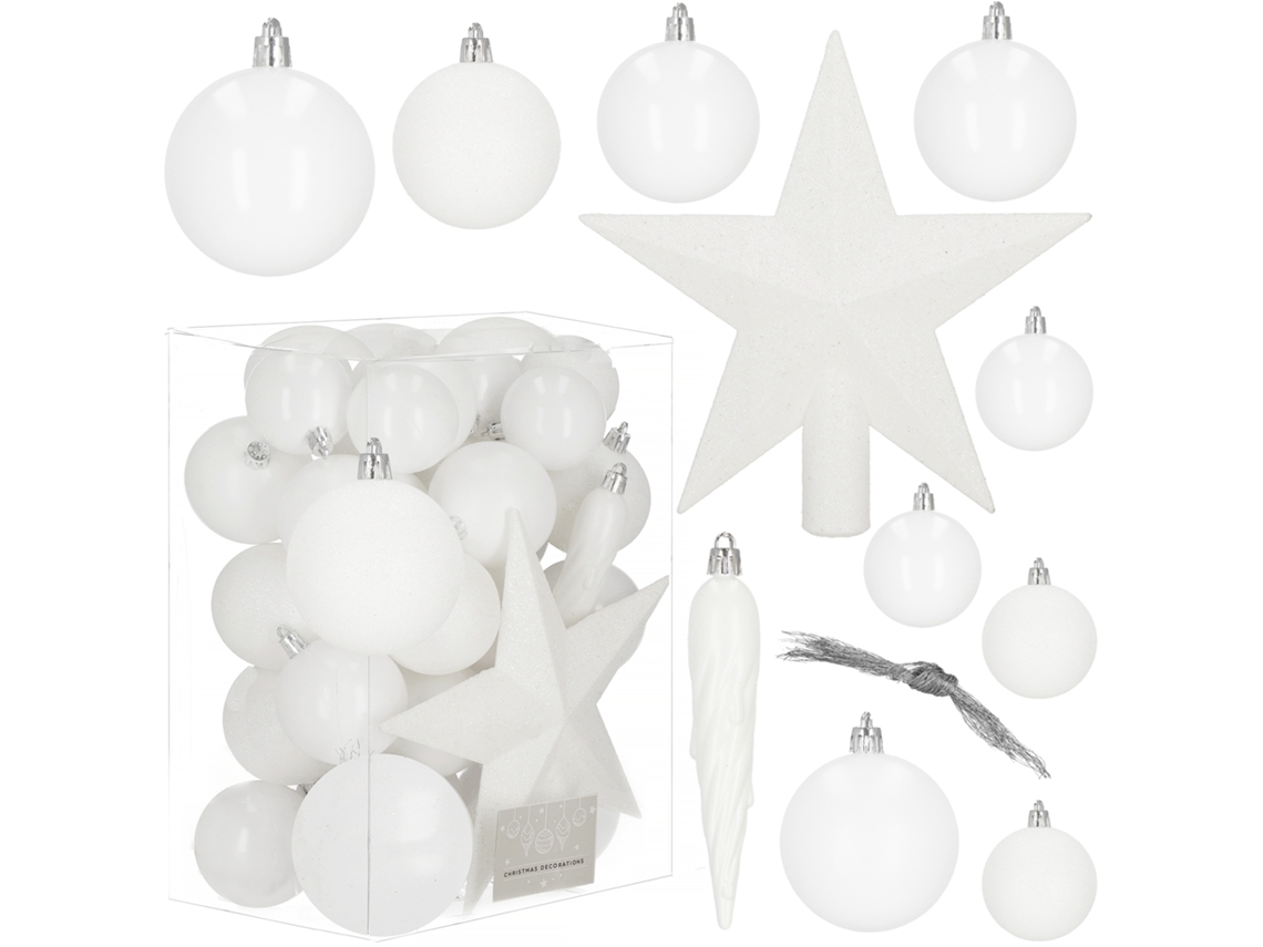 Conjunto de bolas de Navidad de plástico 33 piezas, varios tamaños SPRINGOS