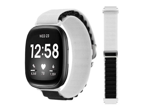 Correa Alpine G-Hook Ajustable Fitbit by Google Versa 2 Blanco y Negro