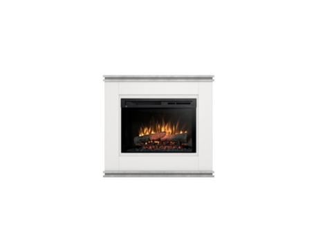 Chimenea LED eléctrica independiente VENA 26' Blanco mate / Cemento 97 x 89 x 35.3 OUTINFIRE