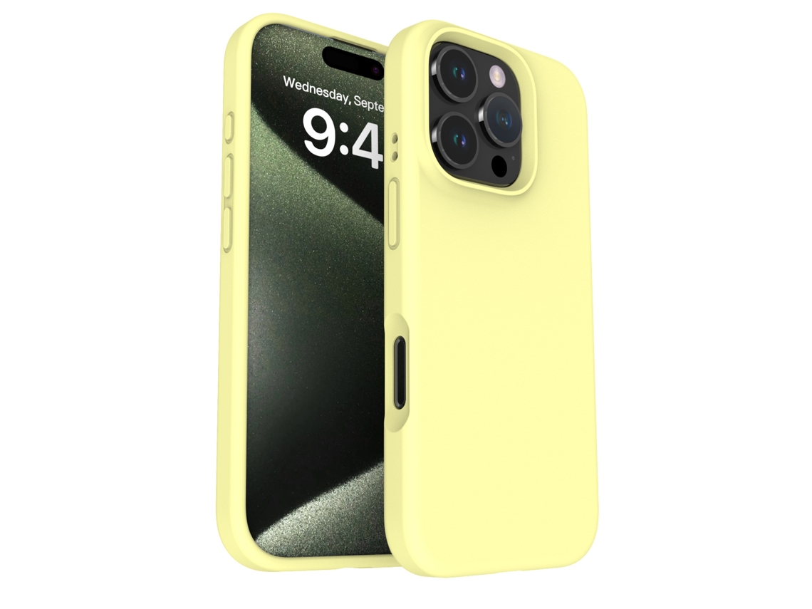 (amarillo Claro, Iphone 16 Plus) Funda Anti-caídas De Color Sólido Simple Para Iphone, Silicona Líquida