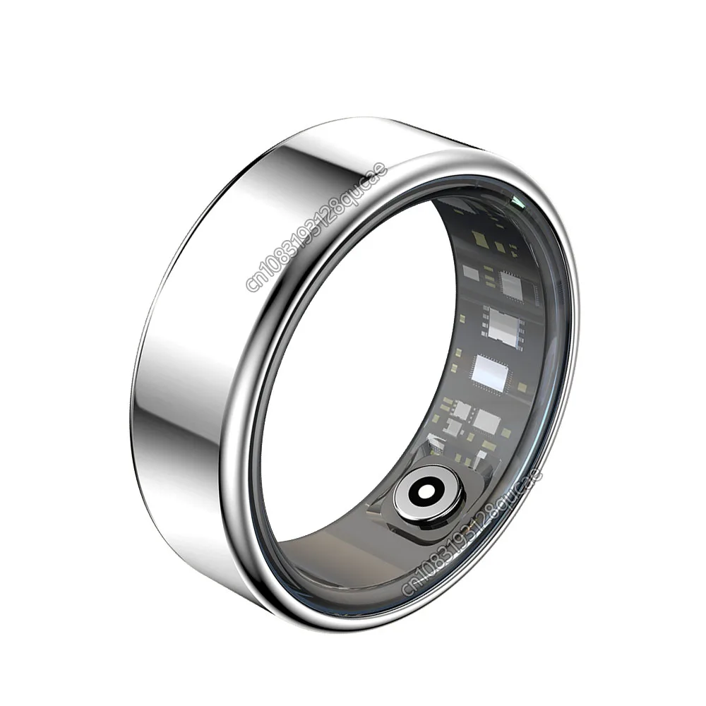 (plata, Cable De Carga, Talla 9) Anillo Inteligente Que Monitoriza La Temperatura Corporal Y La Salud Resistente Al Agua.