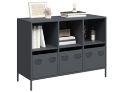 Aparador | Mueble De Comedor | Buffet Acero Laminado En Frío Gris Antracita 101,5x39x73,5 Cm Wsd72533