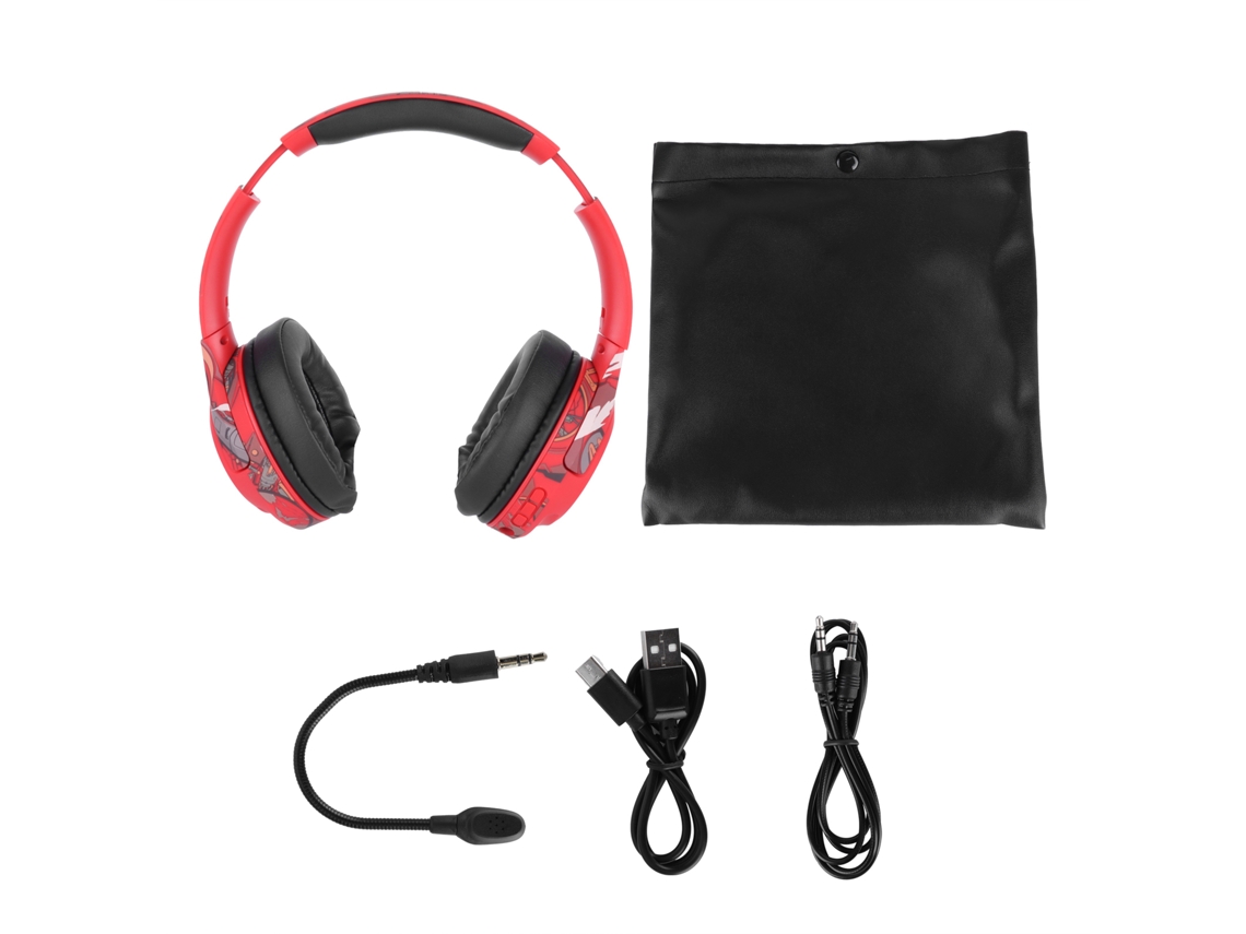 Fone De Ouvido Bluetooth Head-mounted Luminoso Hifi Com Microfone Para Gaming Ela2 Vermelho