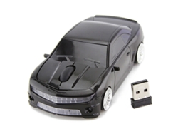 Ratón Inalámbrico Con Forma De Coche Deportivo, 2.4g, Sensor De Alta Precisión Para Ordenador Y Portátil, Negro.