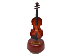 Caja De Música De Violín Con Base Giratoria, Instrumento Musical En Miniatura, Artículo De Arte Creativo, Regalo (marrón)