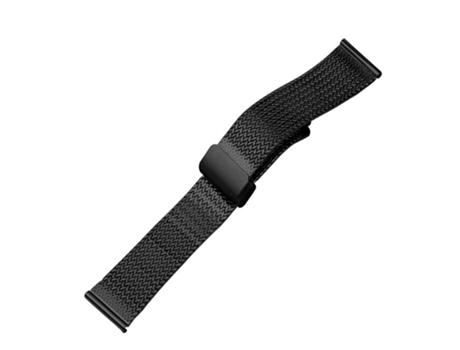Correa de reloj inteligente de metal de malla Fishbone con hebilla magnética de 22 mm para reloj Samsung Galaxy (negro)