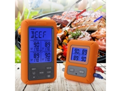 Termómetro Inalámbrico Para Carne Con 4 Sondas, Alcance De 100 M, Pantalla Lcd, Alarma Y Temporizador Para Barbacoa, Parrilla Y Horno.