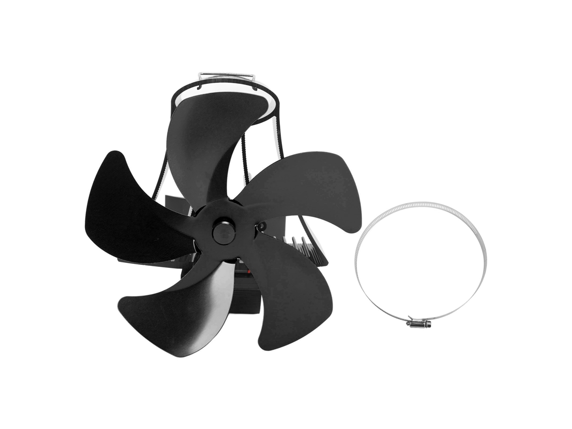 Ventilador de pared para chimenea con 5 aspas, aluminio, magnético, silencioso.