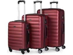 Conjunto de 3 Maletas de Viaje ITACA Extensible Rojo (35/70/100 L)