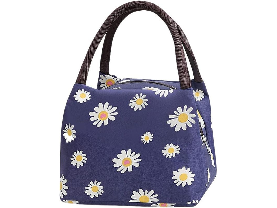 Bolsa De Almoço Portátil, Pequena Bolsa De Almoço Para Mulheres, Escola, Trabalho, Piquenique Com Design De Margaridas