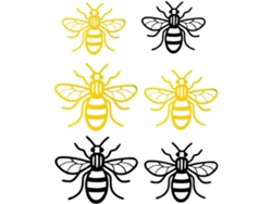 Juego De 3 Pegatinas De Abejas Para Pared De Tv, Hogar, Oficina, Decoración De Pared Acrílica 3d, 6 Piezas