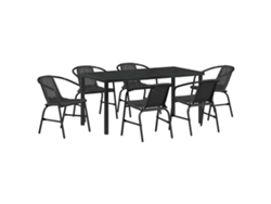 Conjunto de Jantar para Jardim 7 Pcs Preto Aço Revestido a Pó MAISON EXCLUSIVE