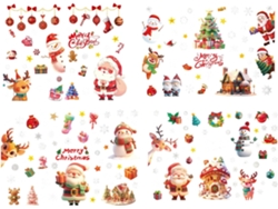 Pegatinas Navide As Para Ventanas 4 L Minas De Pap Noel Renos Y Mu Ecos Nieve Calcoman Escaparates Decoraci N Del Hogar