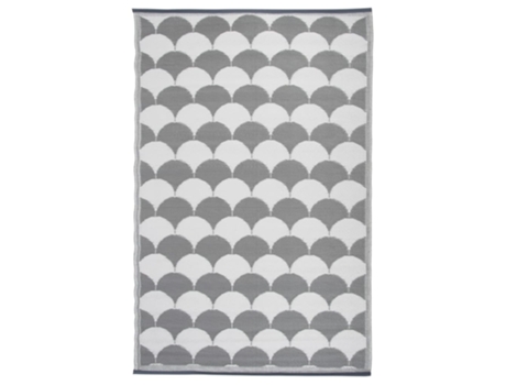Esschert Design Alfombra de exterior 180x121 cm gris y blanco OC24